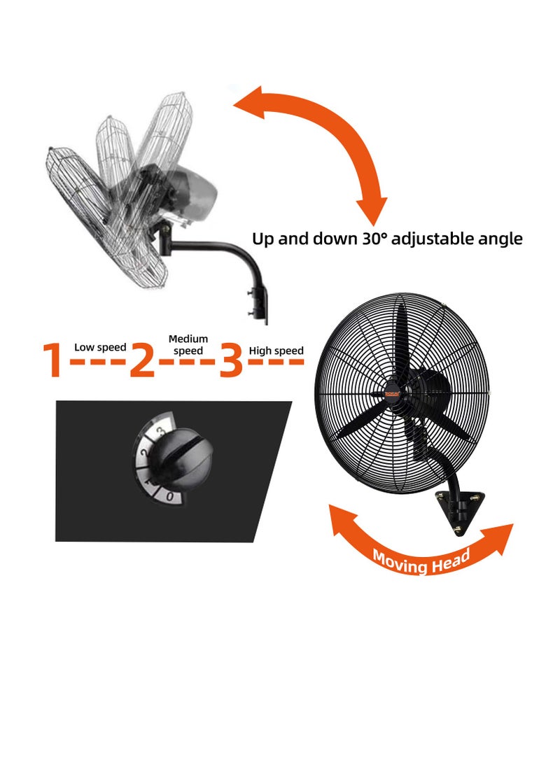BONAI Wall Fan with 30° Adjustable Angle and High-Speed Motor- Metal Pedal for Ultimate Cooling Comfort  - Image 2