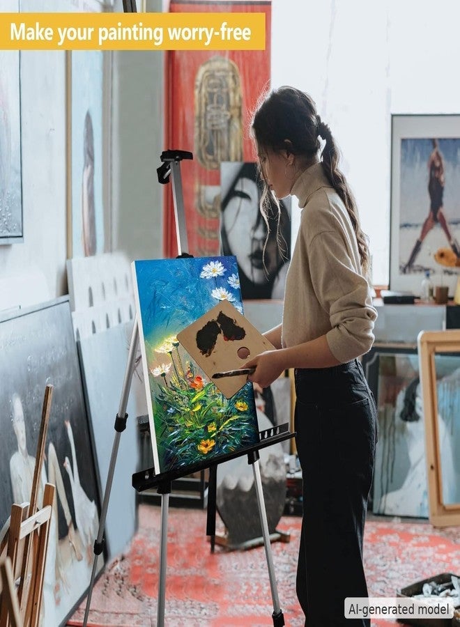 RRFTOK Art Painting Artist Easel Stand,Aluminum Metal Tripod Adjustable Easels for Painter Canvases Height from 17 to 66 Inch - Carry Bag for Table-Top/Floor Drawing and Displaying 2-Pack. - Image 3