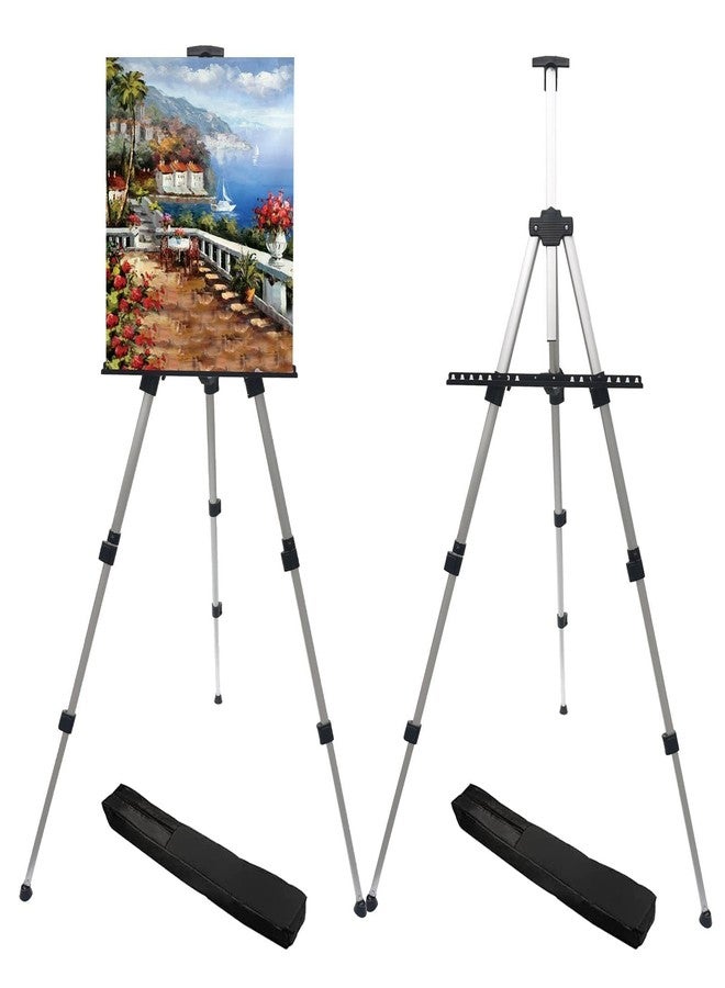 RRFTOK Art Painting Artist Easel Stand,Aluminum Metal Tripod Adjustable Easels for Painter Canvases Height from 17 to 66 Inch - Carry Bag for Table-Top/Floor Drawing and Displaying 2-Pack. - Image 1
