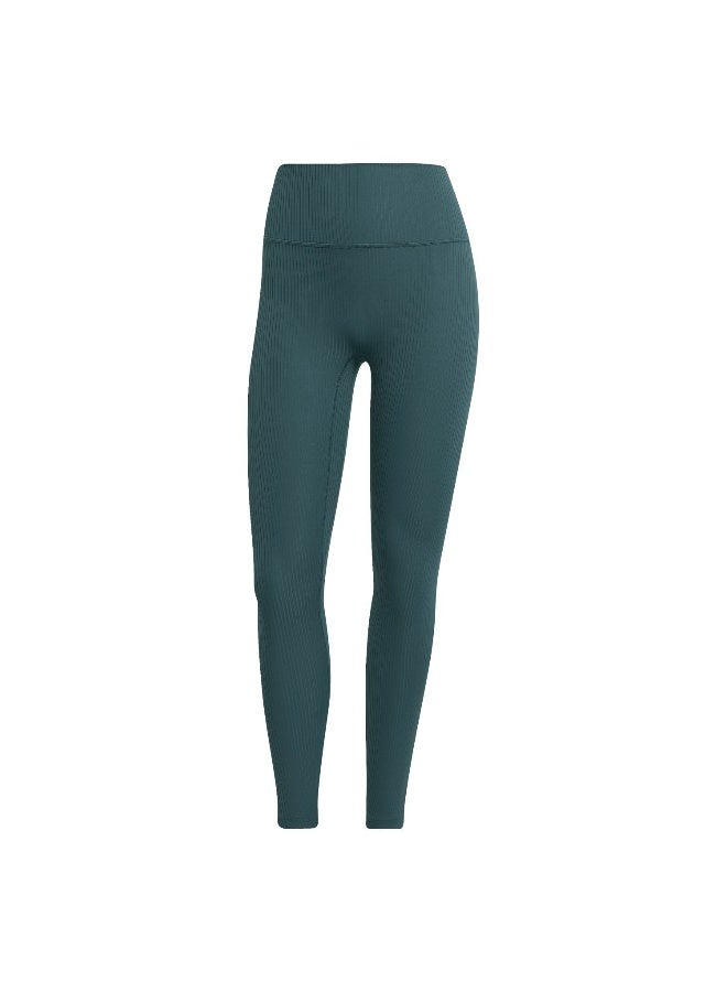 Adidas All Me Rib L Green Training Tights For Women 2XS - Image 1