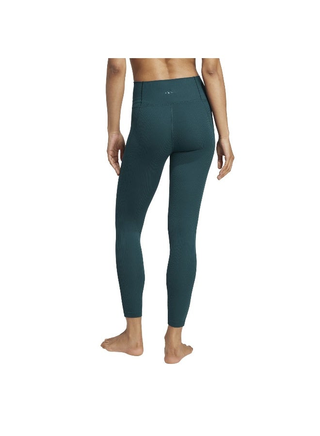 Adidas All Me Rib L Green Training Tights For Women 2XS - Image 3