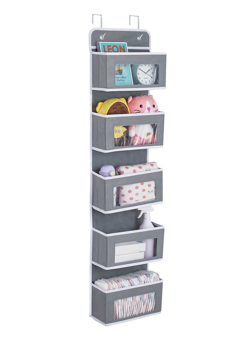 Sharpdo - 5-Layer Wardrobe Wall-Mounted Non-Woven Storage Bag 33*12*125cm - Image 1
