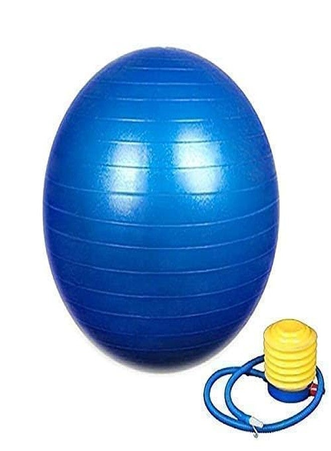 PIHARVA Anti-Burst Rubber Gym Ball with Free Foot Pump | Round Shape Swiss Ball for Exercise, Workout, Yoga, Pregnancy, Birthing, Balance & Stability, 65 cm, (Blue) - Image 2
