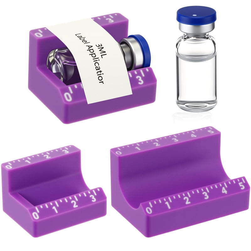 Fiwochic 2 Pcs Vial Label Applicator Bottle Labeling Application Tool for Small Jars Essential Oils Containers Bottles(Purple,3ml and 10ml) - Image 1