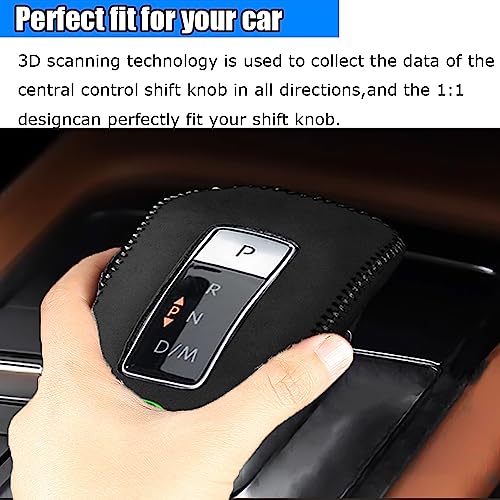 Kakash Custom Interior Accessories for Infiniti QX60 2022 2023 2024 2025 Leather Automatic Gear Shift Knob Cover,Transimission Boots Shift Lever Leather Sheath(Red Stitches) - Image 4