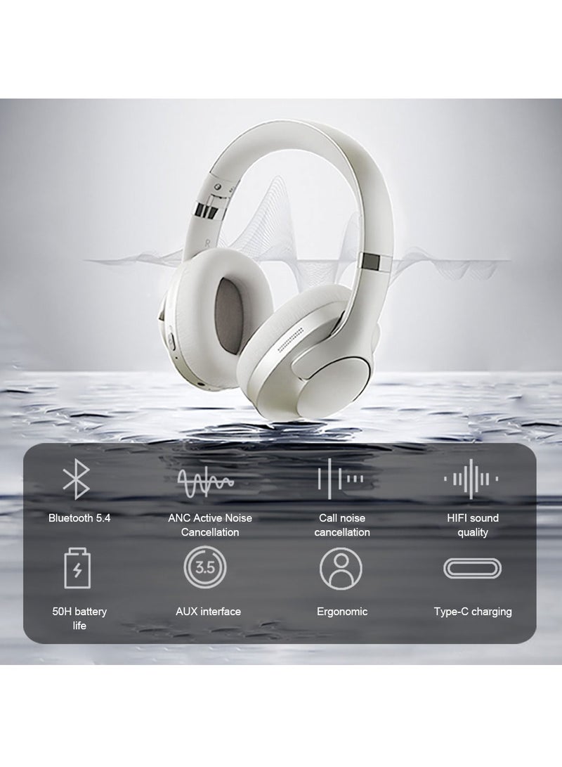 فلاشهوك سماعات رأس لاسلكية ANC فوق الأذن مع بلوتوث 5.4 وعمر بطارية يصل إلى 50 ساعة - كاكي - Image 5
