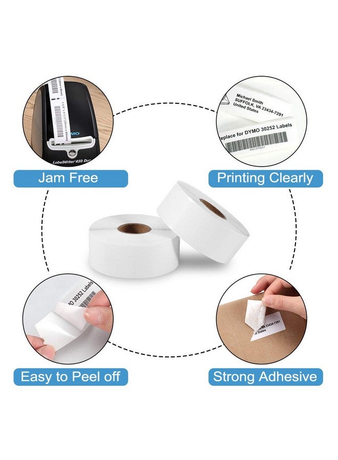 COLORWING Compatible Dymo 30252 (11/8 X 31/2) Address Labelscompatible With Dymo Labelwriter 450 450 Turbo 4Xl Desktop Printers 28Mm X 89Mm Barcode Labels 350 Labels/Roll 10 Rolls - Image 4