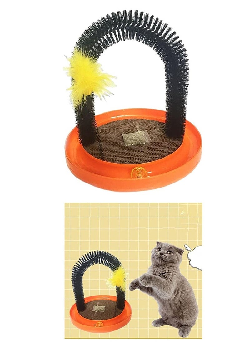 Generic - Cat Arch Toy Self Grooming Brush Orange - Image 1
