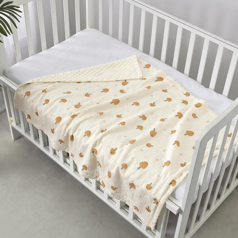 30''X40'' Organic Muslin Cotton Baby Blanket for Newborns, Soft Mink Backing, Essential for Baby Shower Birthday Gift - Mushroom 75X100cm - Image 4