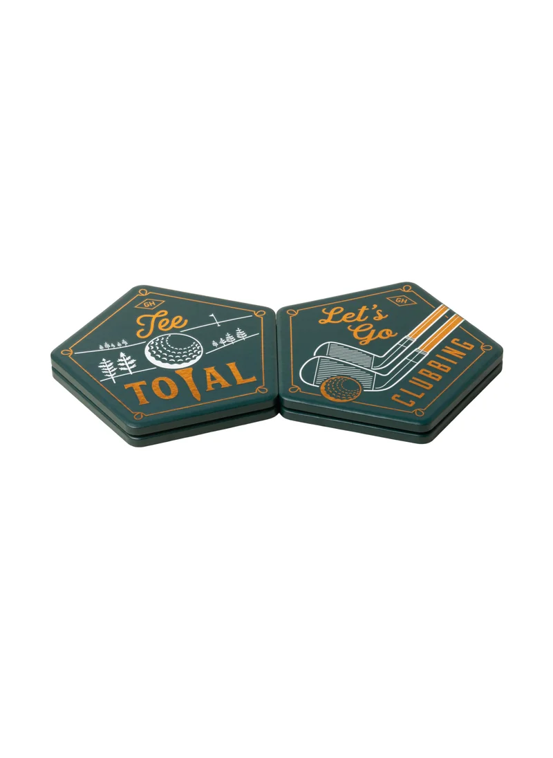 GENTLEMEN'S HARDWARE Ceramic Coaster, set of 4 - Golf