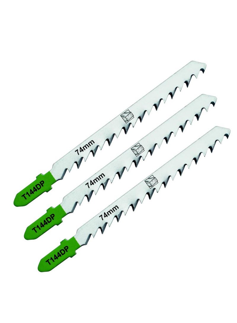 Universal Steel T-Shank Jigsaw Blade Pack For Wood 5-50mm 3Pcs