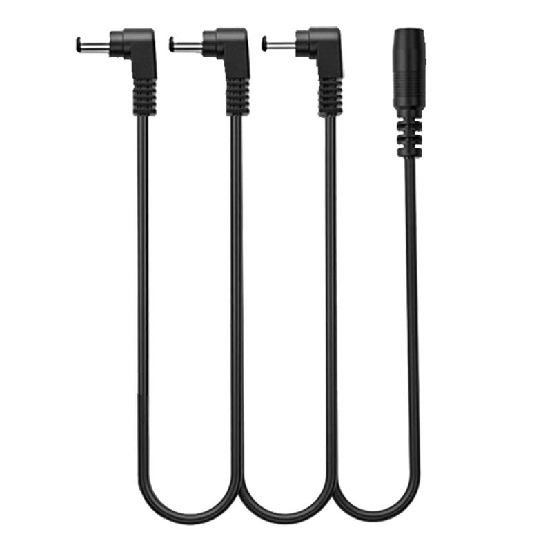 Augioth DC 3-Way Right Angle Plug Daisy Chain Power Cable Guitar Effect Pedal Power Supply Splitter Cable - Image 1