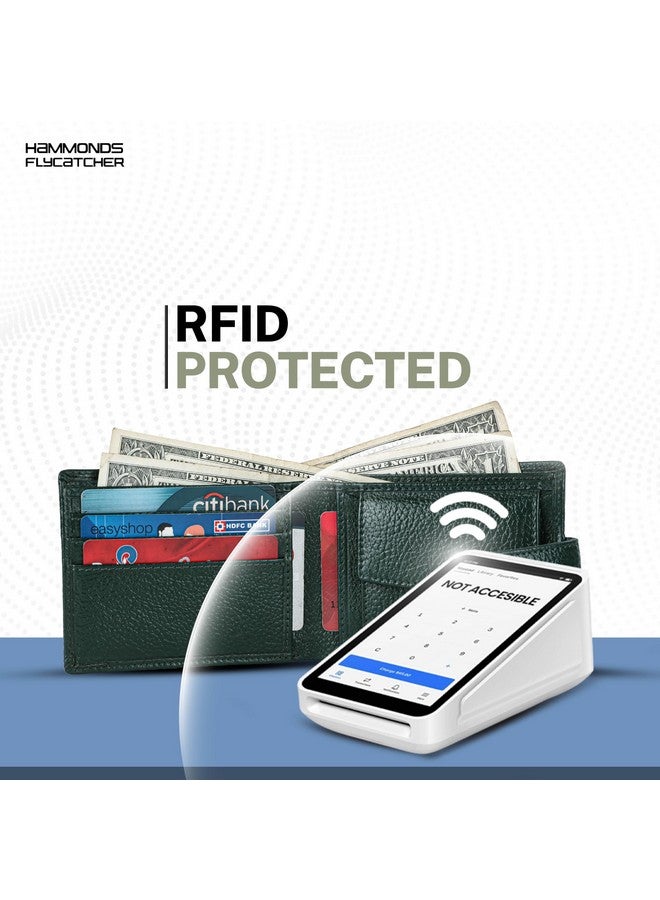  هاموندز فلاي كاتشر محفظة HAMMONDS FLYCATCHER المصنوعة من الجلد الأصلي للرجال - محفظة جلدية محمية بتقنية RFID للرجال، محفظة نقود للرجال - 5 فتحات للبطاقات، جيب للعملات المعدنية، جيوب مخفية، زر معدني - أخضر - Image 4