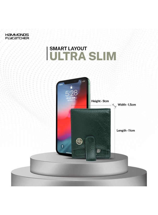  هاموندز فلاي كاتشر محفظة HAMMONDS FLYCATCHER المصنوعة من الجلد الأصلي للرجال - محفظة جلدية محمية بتقنية RFID للرجال، محفظة نقود للرجال - 5 فتحات للبطاقات، جيب للعملات المعدنية، جيوب مخفية، زر معدني - أخضر - Image 5