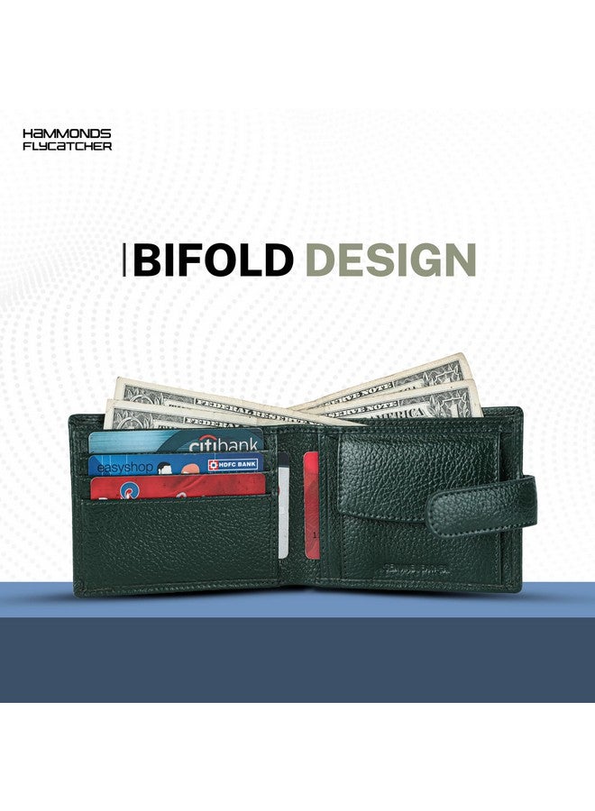  هاموندز فلاي كاتشر محفظة HAMMONDS FLYCATCHER المصنوعة من الجلد الأصلي للرجال - محفظة جلدية محمية بتقنية RFID للرجال، محفظة نقود للرجال - 5 فتحات للبطاقات، جيب للعملات المعدنية، جيوب مخفية، زر معدني - أخضر - Image 3