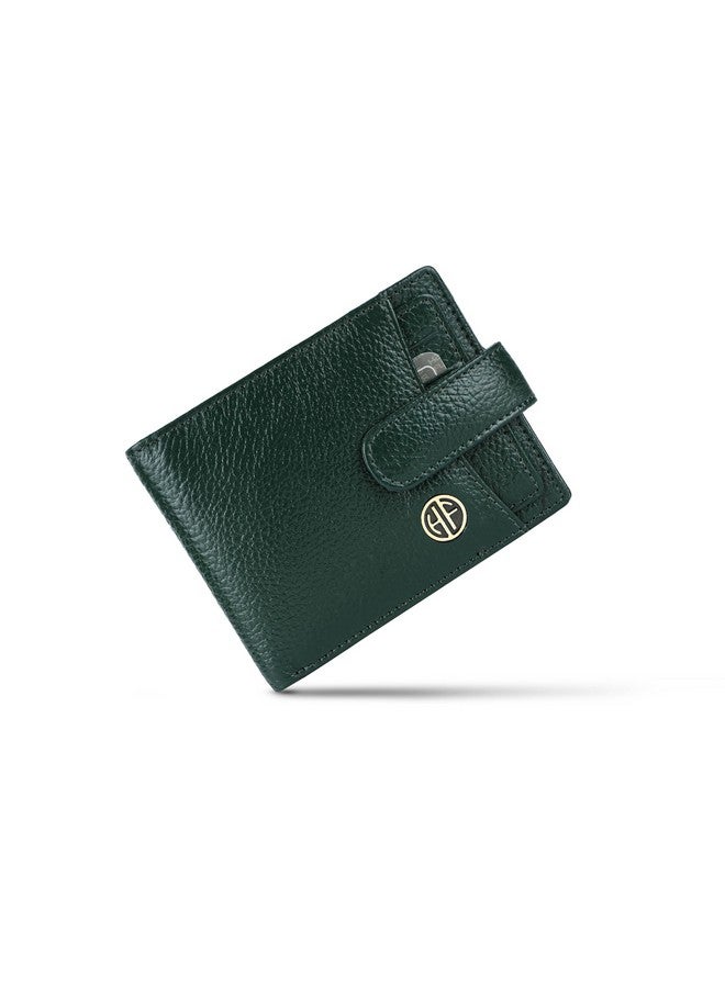  هاموندز فلاي كاتشر محفظة HAMMONDS FLYCATCHER المصنوعة من الجلد الأصلي للرجال - محفظة جلدية محمية بتقنية RFID للرجال، محفظة نقود للرجال - 5 فتحات للبطاقات، جيب للعملات المعدنية، جيوب مخفية، زر معدني - أخضر - Image 1