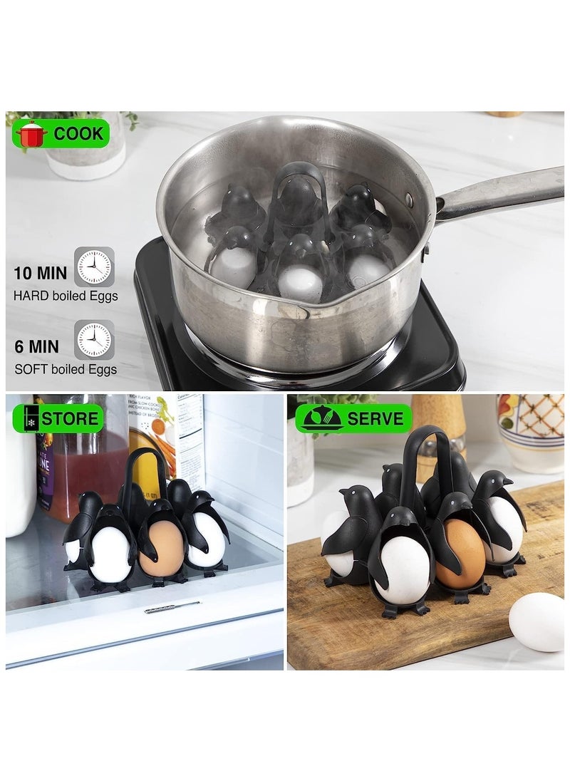 General - Egg Holder Boiler and Storage Penguin Shaped Ultimate Egg Cooker Egg Maker for Soft & Hard-Boiled Eggs Kitchen Gadget Boiling Device - Image 1