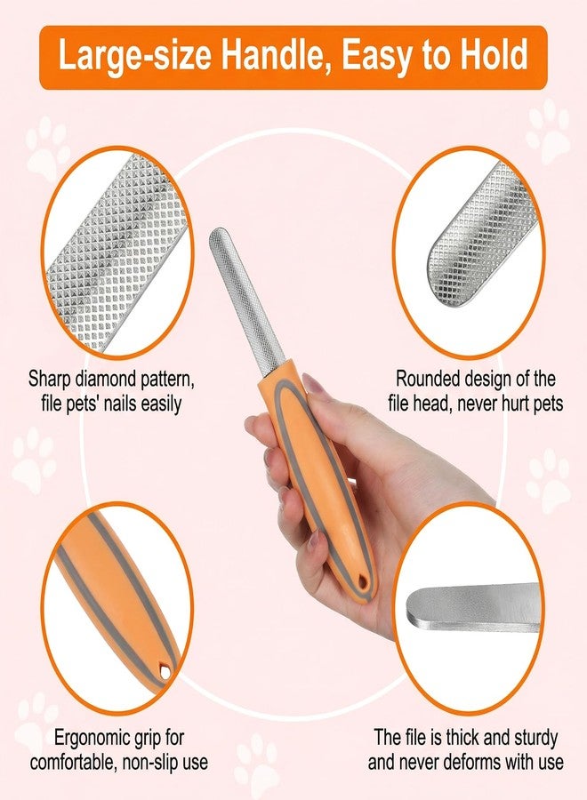 Bruislard Dog Nail File Metal Nail File for Dogs and Cats, Ergonomic Rubber Handle Durable Metal Nails Grooming Tool Remove Burs for Outdoor & Indoor Dog Cat Puppy Kitten Bird - Image 4