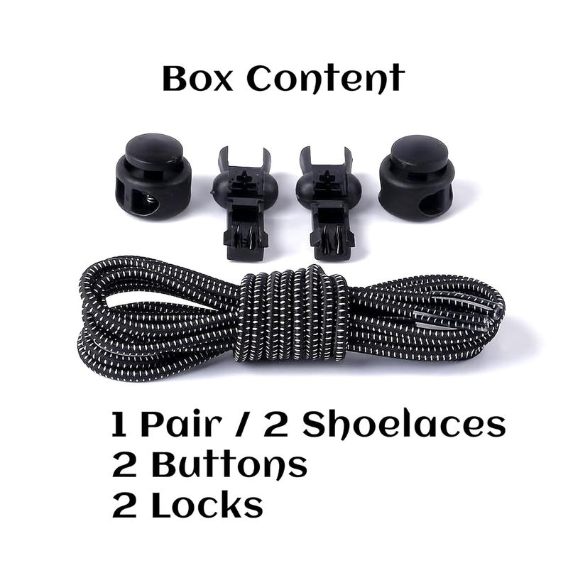 BOLDSTUFF No Tie Shoelaces Elastic Shoe Laces for Sneakers No Tie Shoelaces Lock Shoe Laces Tieless Black for all type Shoes Set for Adults-Unisex | Quick Lace Length: 100 CM | - Image 3