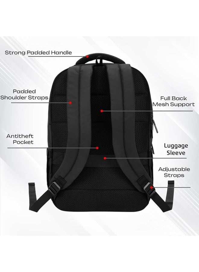 Safari Smart Plus Formal Business Laptop Backpack Bag for Man & Women, Ideal for Office Use for men/School/College Boys and Girls, 2 Compartment, Antitheft pocket, Trolley Sleeve & Organizer - Image 4