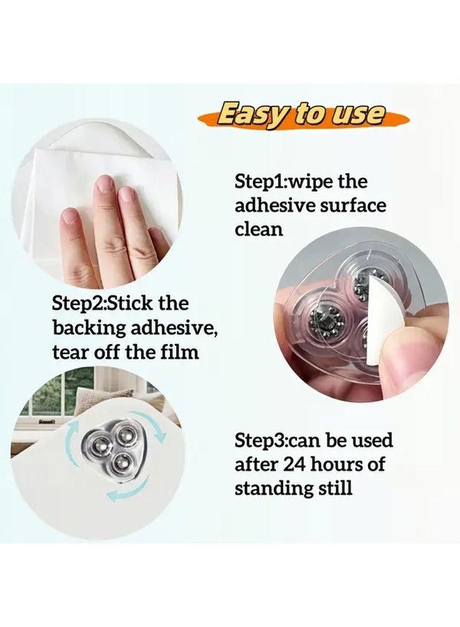 8pcs Self Adhesive Caster Wheels 360 Rotatable Swivel Pulleys For Furniture - Image 4
