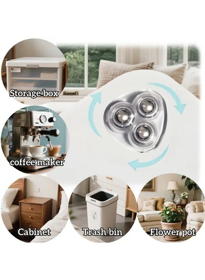 8pcs Self Adhesive Caster Wheels 360 Rotatable Swivel Pulleys For Furniture - Image 1
