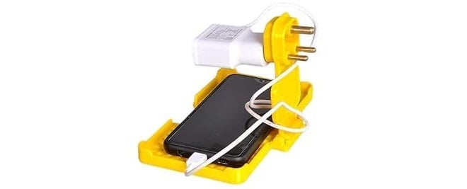 EXPRO Wall Stand for Charging Mobile Just fit in Socket and Hang/Mobile Charging Stand for Wall Holder (Yellow) - Image 1