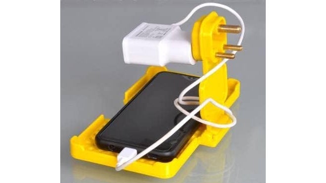 EXPRO Wall Stand for Charging Mobile Just fit in Socket and Hang/Mobile Charging Stand for Wall Holder (Yellow) - Image 3