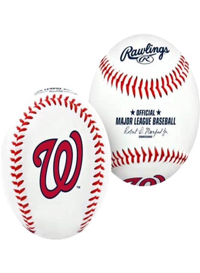 Rawlings | MLB Team Logo Baseball | Nationals | Official | White - Image 1