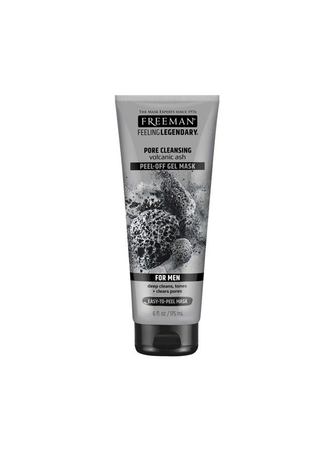 FREEMAN Pore Clearing Volcanic Ash Peel-Off Gel Facial Mask, Deep Cleansing, Removes Dirt From Pores, Not Over-Drying, Easy-to-use, For Men, 6 fl.oz./175 mL Tube - Image 1
