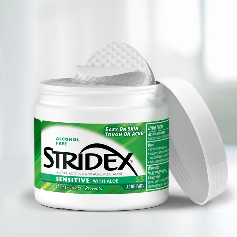 Stridex Sensitive with Aloe, Alcohol Free, 55 Soft Touch Pads - Image 3
