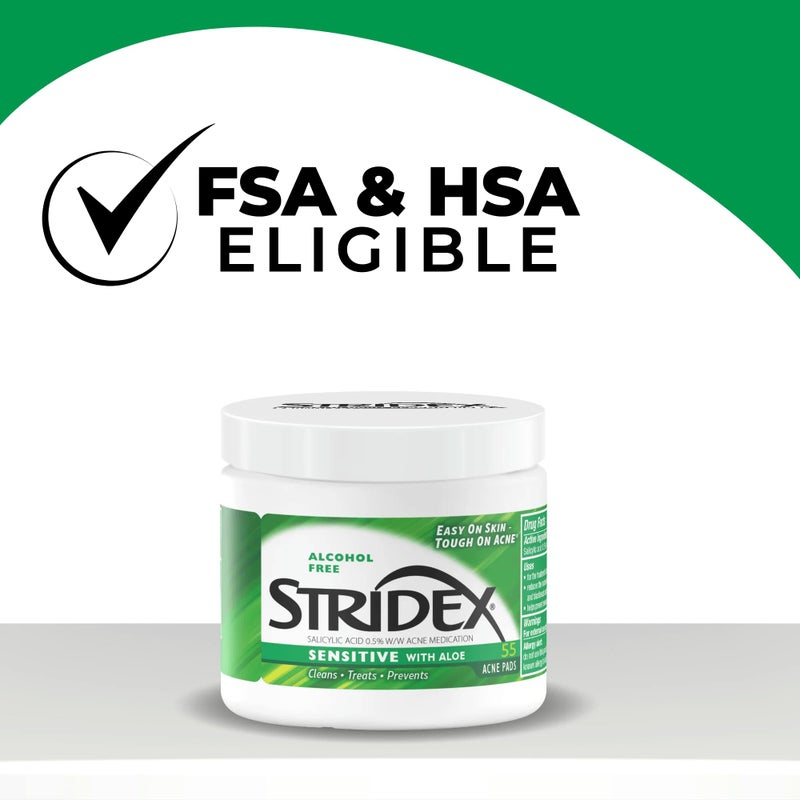 Stridex Sensitive with Aloe, Alcohol Free, 55 Soft Touch Pads - Image 2