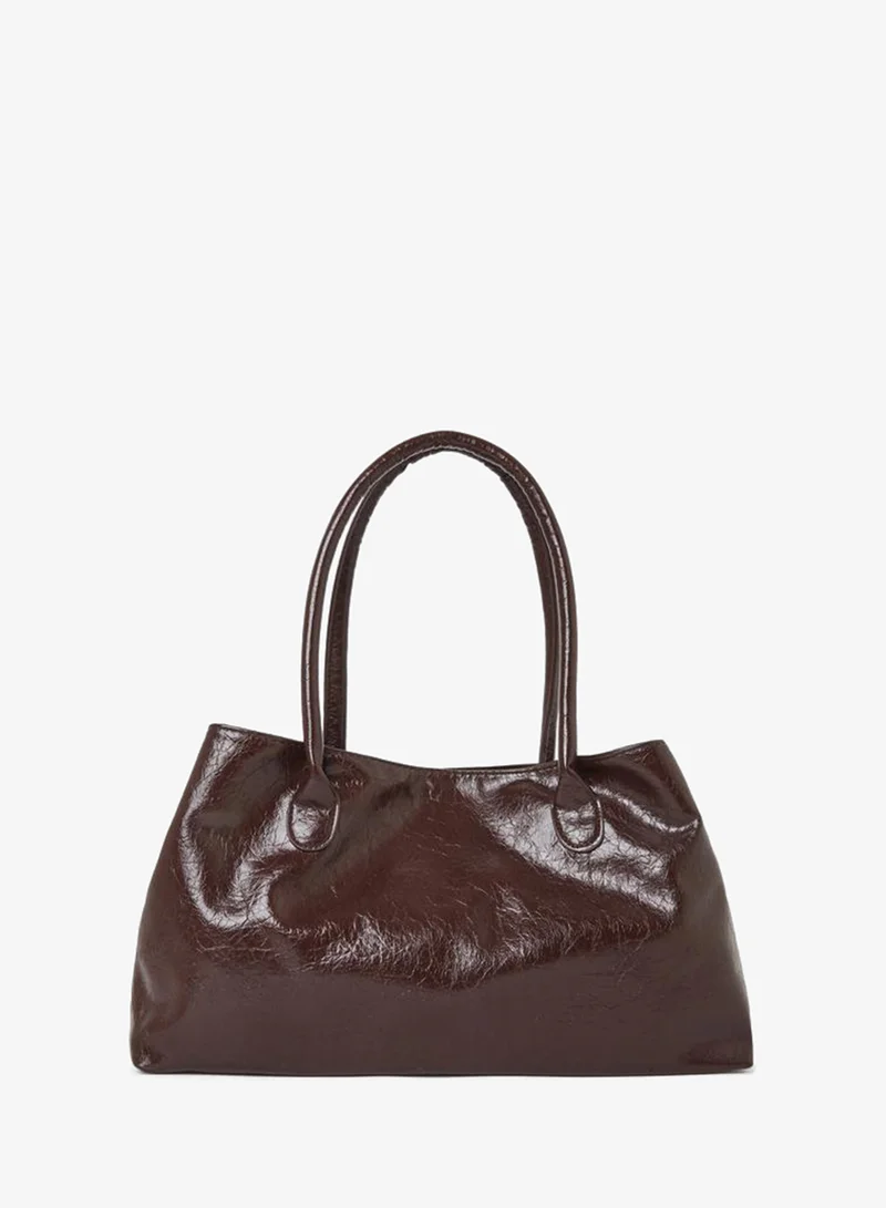 Styli Solid Shoulder Bag with Loop Charm