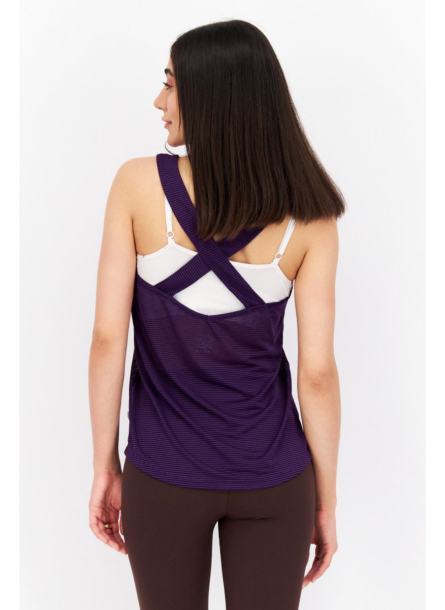 umbro Women Relaxed Fit Sleeveless Training Tank Top, Purple  - Image 2