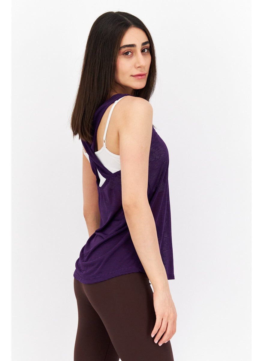 umbro Women Relaxed Fit Sleeveless Training Tank Top, Purple  - Image 3