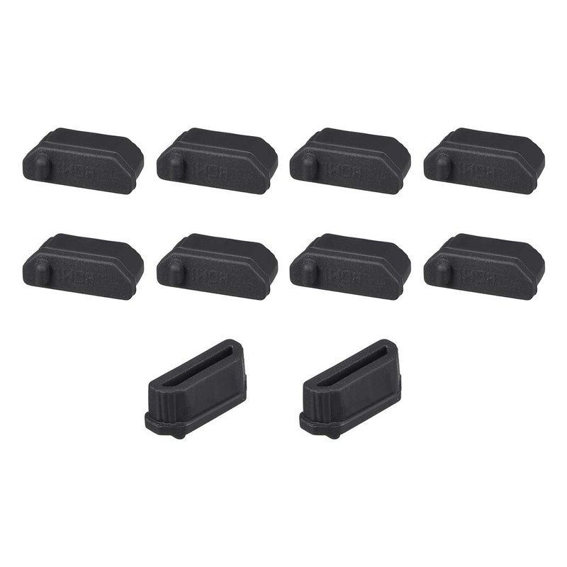 uxcell 10pcs Anti Dust Silicone Cover Port Protectors for Female Port 11mmx1.3mm Black - Image 1