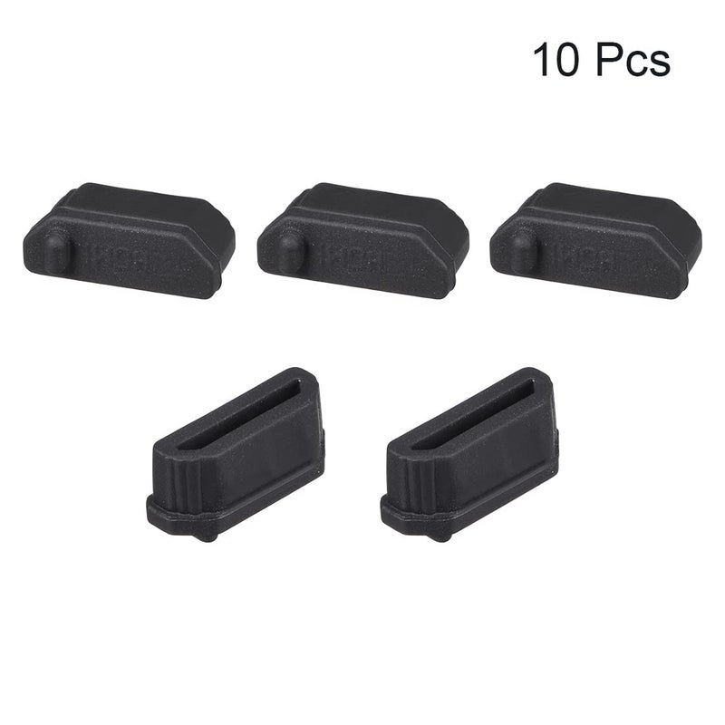 uxcell 10pcs Anti Dust Silicone Cover Port Protectors for Female Port 11mmx1.3mm Black - Image 4