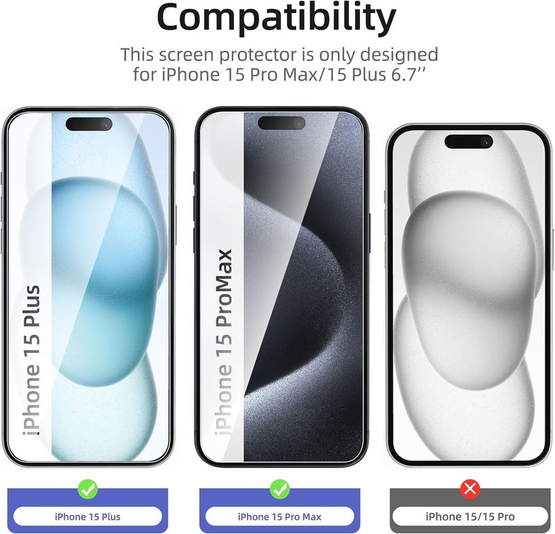 Cotbolt Tempered Glass for iPhone 15 Pro Max Screen Protector [Military Grade Shatterproof & Longest Durable] Screen Protector iPhone 15 Pro Max Tempered Glass Full Coverage - Image 4
