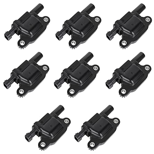 Yikesai 12611424 Ignition Coil Pack Compatible with Chevy Cadillac GMC Pontiac 5.3L 6.0L V8 Engine G8 Grand Prix H3 Silverado Tahoe Yukon Impala - Replace # 12570616 D510C UF413, set of 8 Ignition Coil - Image 1
