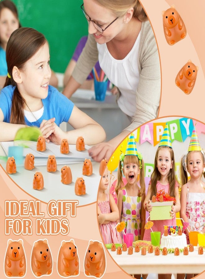 Civaner 60 Pcs Tiny Mochi Squeeze Toys Mini Capybara Toys Mini Mochi Party Favors Kawaii Fidget Stress Relief Toy for Classroom Prizes Birthday Party Gifts Office Goodie Bag Stuffers - Image 5