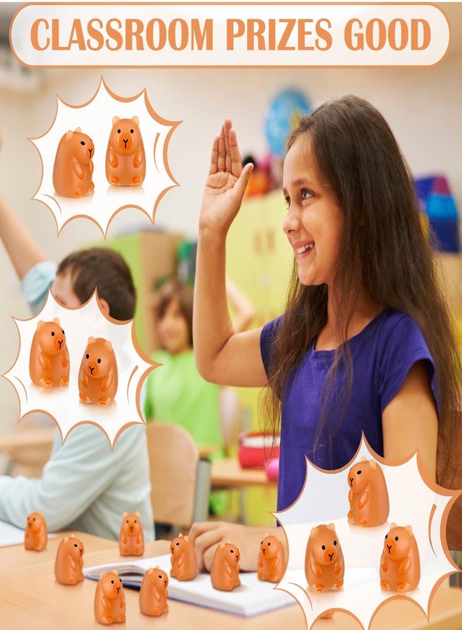 Civaner 60 Pcs Tiny Mochi Squeeze Toys Mini Capybara Toys Mini Mochi Party Favors Kawaii Fidget Stress Relief Toy for Classroom Prizes Birthday Party Gifts Office Goodie Bag Stuffers - Image 4