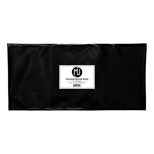 MJ Commercial-Grade Vacuum Sealer Bags for Food Storage, Sous Vide | 50 Pack (11" x 24" 5 Mil, All Black) - Image 1