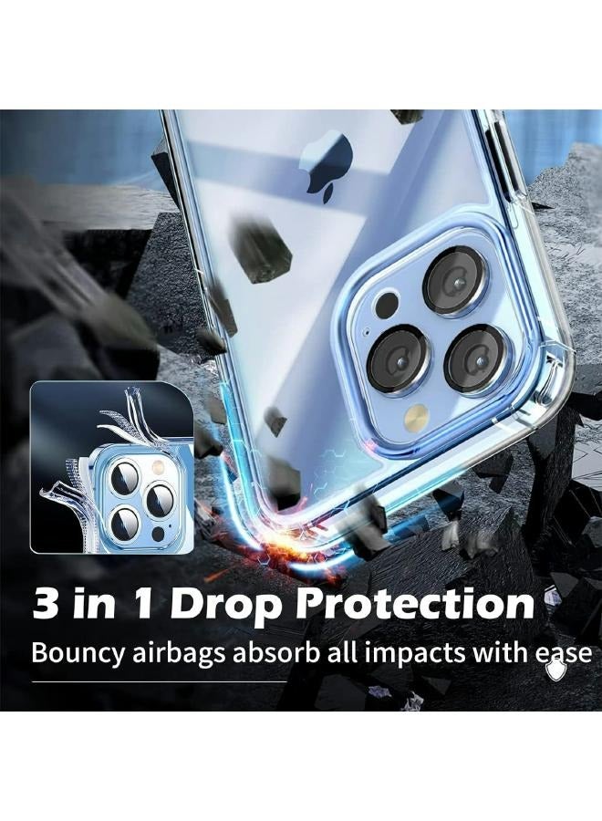 iPhone 13 Pro Max Slim Transparent Protection Package with 1 Pack of Tempered Glass Screen Protectors and 1 Pack of Camera Lens Protector, Phone Cover for iPhone 13 Pro Max (6.7 Inch) (3in1) - Image 3