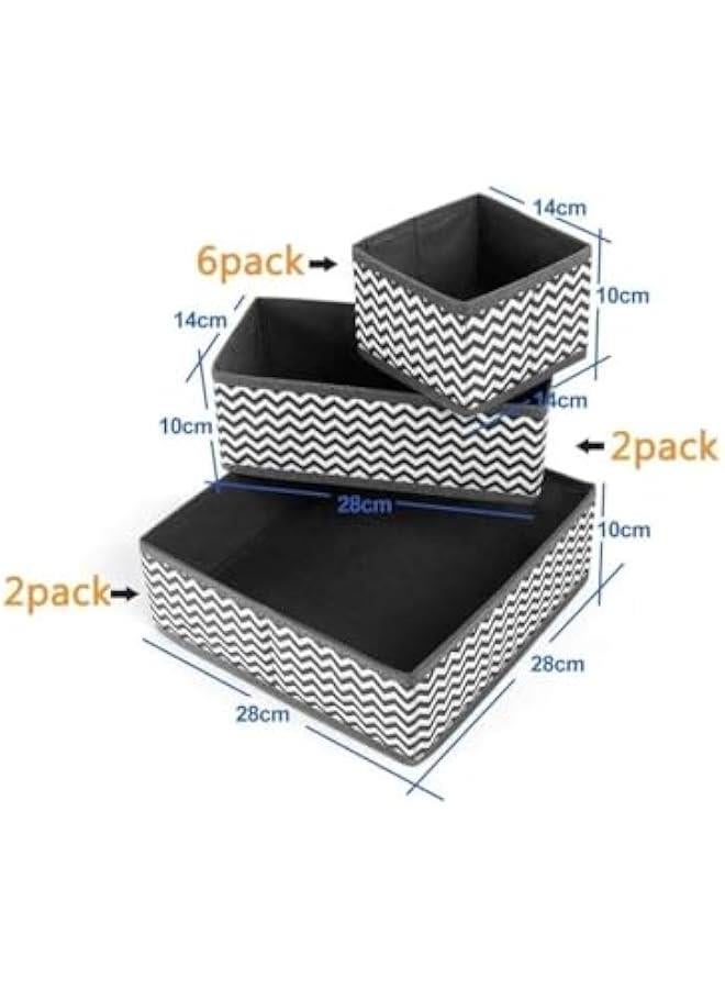 HOOKOR Foldable Cloth Storage Box, 10 Pcs Grey Drawer Organizers for Clothing, Clothes Drawer Organizer for Storing Bras, Baby Clothing, T Shirt, Socks, Scarves, Tie  - Image 2