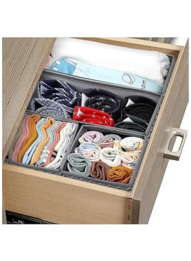 HOOKOR Foldable Cloth Storage Box, 10 Pcs Grey Drawer Organizers for Clothing, Clothes Drawer Organizer for Storing Bras, Baby Clothing, T Shirt, Socks, Scarves, Tie  - Image 5