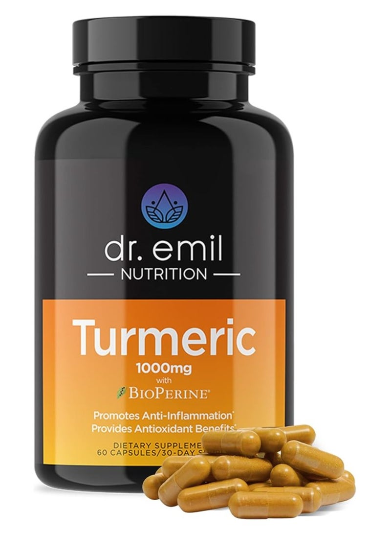 دي آر اميل نيوترشن الكركم الكركم مع مكمل الفلفل الأسود 1000 مجم مكمل الكركم 60 كبسولة
