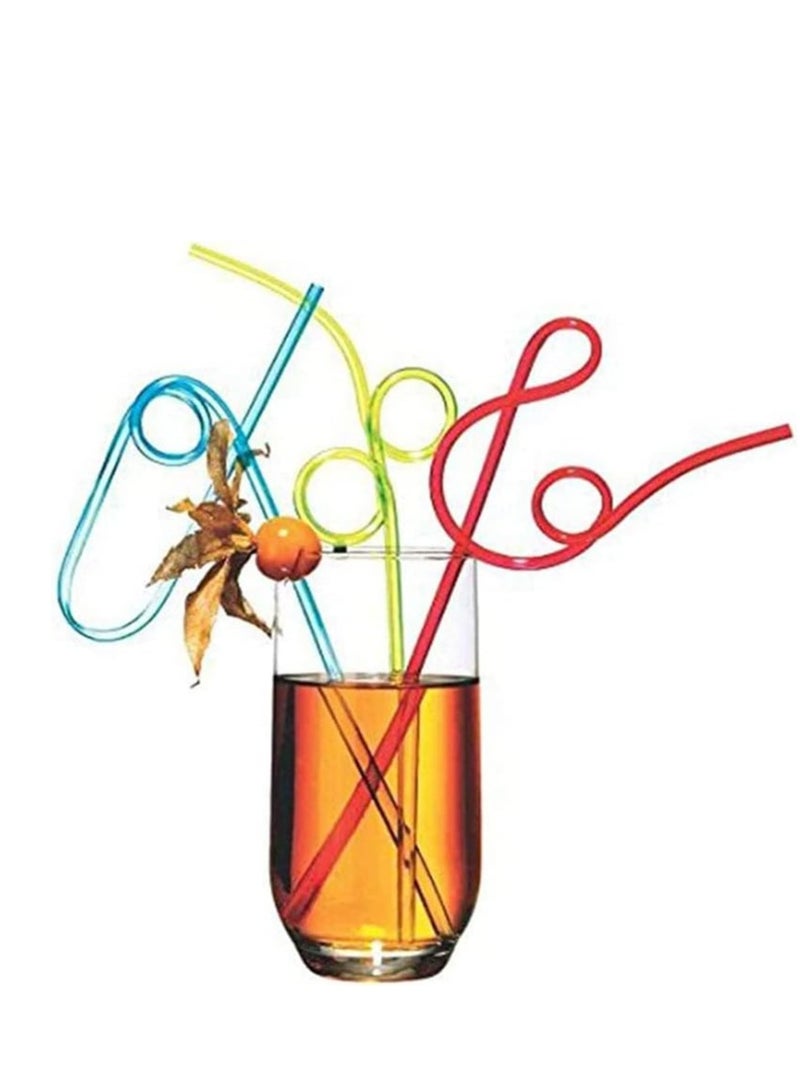 GUDOO 12 Pack Colorful Reusable Drinking Straws Crazy Straws Plastic Twirly Loop Straws For Kids Parties Carnivals Fun - Image 4