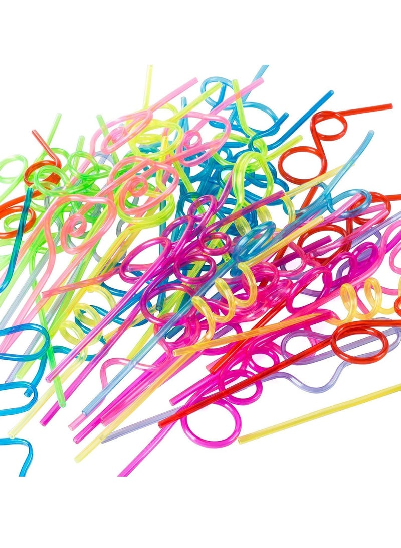 GUDOO 12 Pack Colorful Reusable Drinking Straws Crazy Straws Plastic Twirly Loop Straws For Kids Parties Carnivals Fun - Image 3
