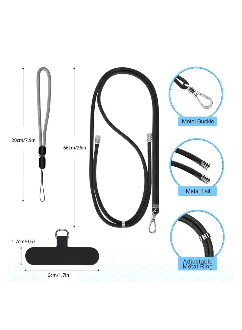 تي نيوفون مجموعة حبل الهاتف - حزام رقبة قابل للتعديل (66 سم) + حزام معصم (20 سم) + علامتي ربط غير لاصقتين - حامل عالمي بدون استخدام اليدين لأجهزة iPhone وAndroid والمزيد (أخضر غامق) - Image 3