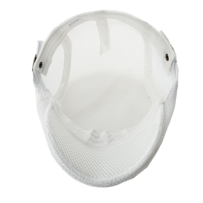 VOBOOM Men Breathable Mesh Summer Hat Adjustable Newsboy Beret Ivy Cabbie Flat Cap (White) - Image 5